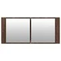 Badezimmerschrank mit Spiegel und LED-Beleuchtung in Eichenbraun 100x12x45 cm. von , Badezimmerwaschtische - Ref: Foro24-8349...