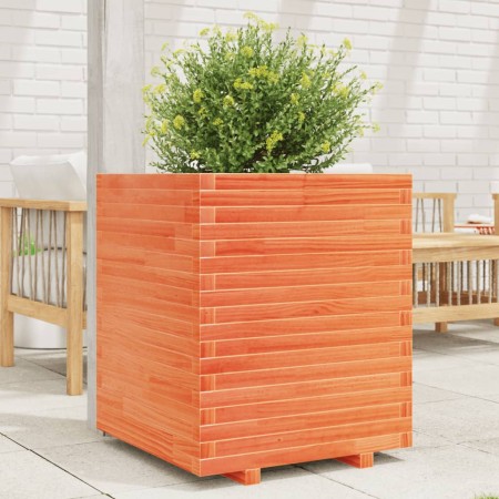 Outdoor planter made of solid pine wood, brown wax finish, 60x60x72 cm. by , Pots and planters - Ref: Foro24-3282616, Price: ...