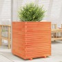 Outdoor planter made of solid pine wood, brown wax finish, 60x60x72 cm. by , Pots and planters - Ref: Foro24-3282616, Price: ...