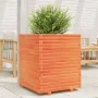 Outdoor planter made of solid pine wood, brown wax finish, 60x60x72 cm. by , Pots and planters - Ref: Foro24-3282616, Price: ...