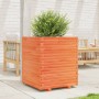 Outdoor planter made of solid pine wood, brown wax finish, 60x60x72 cm. by , Pots and planters - Ref: Foro24-3282616, Price: ...