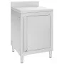 Mesa de trabajo comercial mueble acero inoxidable 60x60x96 cm de vidaXL, Restauración - Ref: Foro24-147229, Precio: 234,66 €,...