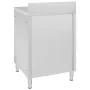 Mesa de trabajo comercial mueble acero inoxidable 60x60x96 cm de vidaXL, Restauración - Ref: Foro24-147229, Precio: 234,66 €,...