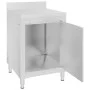 Mesa de trabajo comercial mueble acero inoxidable 60x60x96 cm de vidaXL, Restauración - Ref: Foro24-147229, Precio: 234,66 €,...