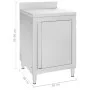 Mesa de trabajo comercial mueble acero inoxidable 60x60x96 cm de vidaXL, Restauración - Ref: Foro24-147229, Precio: 234,66 €,...