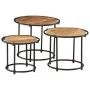 Stackable tables, set of 3, made of solid rough mango wood. by , Side tables - Ref: Foro24-358930, Price: 82,46 €, Discount: %