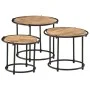 Stackable tables, set of 3, made of solid rough mango wood. by , Side tables - Ref: Foro24-358930, Price: 82,46 €, Discount: %