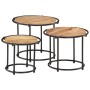 Stackable tables, set of 3, made of solid rough mango wood. by , Side tables - Ref: Foro24-358930, Price: 83,43 €, Discount: %
