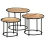 Stackable tables, set of 3, made of solid rough mango wood. by , Side tables - Ref: Foro24-358930, Price: 82,46 €, Discount: %