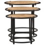 Stackable tables, set of 3, made of solid rough mango wood. by , Side tables - Ref: Foro24-358930, Price: 83,43 €, Discount: %