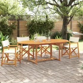 Folding garden chairs 4 units, cream white fabric by , Garden chairs - Ref: Foro24-3208916, Price: 249,07 €, Discount: %