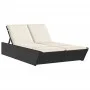 Double sun lounger with black synthetic rattan cushions by , Loungers - Ref: Foro24-368179, Price: 289,77 €, Discount: %