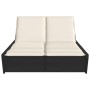 Doppel-Liegestuhl mit schwarzen Kunststoff-Rattan-Kissen. von , Liegen - Ref: Foro24-368179, Preis: 273,18 €, Rabatt: %