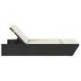 Double sun lounger with black synthetic rattan cushions by , Loungers - Ref: Foro24-368179, Price: 289,77 €, Discount: %