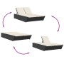 Doppel-Liegestuhl mit schwarzen Kunststoff-Rattan-Kissen. von , Liegen - Ref: Foro24-368179, Preis: 273,18 €, Rabatt: %