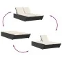 Double sun lounger with black synthetic rattan cushions by , Loungers - Ref: Foro24-368179, Price: 289,77 €, Discount: %