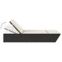 Double sun lounger with black synthetic rattan cushions by , Loungers - Ref: Foro24-368179, Price: 289,77 €, Discount: %