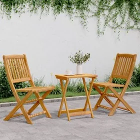 Folding 3-piece solid acacia wood garden dining set by , Garden sets - Ref: Foro24-3206331, Price: 149,29 €, Discount: %