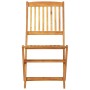Set de comedor de jardín plegable 3 pzas madera maciza acacia