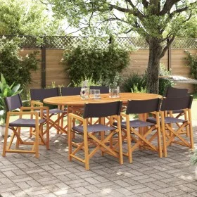 Folding garden chairs 8 units dark gray fabric by , Garden chairs - Ref: Foro24-3208921, Price: 418,22 €, Discount: %