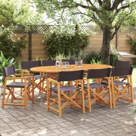 Sillas de jardín plegables 8 unidades tela gris oscuro de , Sillas de jardín - Ref: Foro24-3208921, Precio: 424,67 €, Descuen...