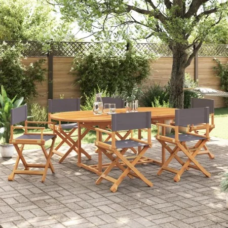 Faltbare Gartenstühle, 6 Stück, dunkelgraues Gewebe. von , Gartenstühle - Ref: Foro24-3208914, Preis: 400,21 €, Rabatt: %