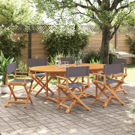 Faltbare Gartenstühle, 6 Stück, dunkelgraues Gewebe. von , Gartenstühle - Ref: Foro24-3208914, Preis: 405,45 €, Rabatt: %