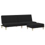 Sofá cama de 2 plazas con taburete tela negro de , Sofás - Ref: Foro24-3258140, Precio: 298,56 €, Descuento: %