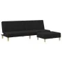 Zweiplätziges Schlafsofa mit Hocker, schwarzer Stoff. von , Sofas - Ref: Foro24-3258140, Preis: 293,64 €, Rabatt: %