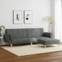 Two-seater sofa bed with dark gray fabric ottoman by , Sofas - Ref: Foro24-3258142, Price: 347,04 €, Discount: %