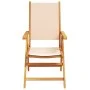 Reclining garden chairs 8 units solid wood and beige fabric by , Garden chairs - Ref: Foro24-3214549, Price: 575,25 €, Discou...