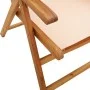 Reclining garden chairs 8 units solid wood and beige fabric by , Garden chairs - Ref: Foro24-3214549, Price: 575,25 €, Discou...