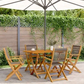 4 verstellbare Gartenstühle aus massivem Akazienholz in Grau von , Gartenstühle - Ref: Foro24-3214568, Preis: 291,17 €, Rabat...