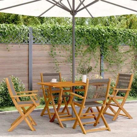 Sillas de jardín reclinables 4 uds madera maciza acacia gris de , Sillas de jardín - Ref: Foro24-3214568, Precio: 269,13 €, D...