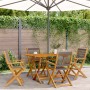 4 verstellbare Gartenstühle aus massivem Akazienholz in Grau von , Gartenstühle - Ref: Foro24-3214568, Preis: 272,21 €, Rabat...