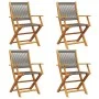 Sillas de jardín reclinables 4 uds madera maciza acacia gris de , Sillas de jardín - Ref: Foro24-3214568, Precio: 269,13 €, D...