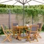 Faltbare Gartenstühle, 4 Stück Massivholz und anthrazitfarbener Stoff von , Gartenstühle - Ref: Foro24-3214577, Preis: 216,42...