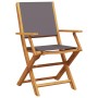 Folding garden chairs 4 pcs solid wood and anthracite fabric by , Garden chairs - Ref: Foro24-3214577, Price: 219,63 €, Disco...