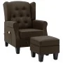 Sillón de masaje con reposapiés tela marrón de vidaXL, Sillones de masaje eléctricos - Ref: Foro24-320165, Precio: 251,50 €, ...