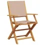 Folding garden chairs 4 pcs solid wood and taupe fabric by , Garden chairs - Ref: Foro24-3214580, Price: 254,62 €, Discount: %