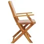 Folding garden chairs 4 pcs solid wood and taupe fabric by , Garden chairs - Ref: Foro24-3214580, Price: 254,62 €, Discount: %