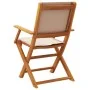 Folding garden chairs 4 pcs solid wood and taupe fabric by , Garden chairs - Ref: Foro24-3214580, Price: 254,62 €, Discount: %