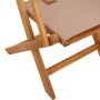 Folding garden chairs 4 pcs solid wood and taupe fabric by , Garden chairs - Ref: Foro24-3214580, Price: 267,31 €, Discount: %