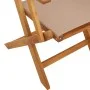 Folding garden chairs 4 pcs solid wood and taupe fabric by , Garden chairs - Ref: Foro24-3214580, Price: 254,62 €, Discount: %
