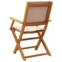 Folding garden chairs 8 pcs solid wood and taupe fabric by , Garden chairs - Ref: Foro24-3214582, Price: 504,78 €, Discount: %