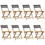 Faltbare Gartenstühle, 8 Stück, Massivholz und schwarzes PE-Rattan von , Gartenstühle - Ref: Foro24-3214594, Preis: 292,41 €,...