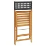 Folding garden chairs 8 pcs solid wood and black PE rattan by , Garden chairs - Ref: Foro24-3214594, Price: 340,86 €, Discoun...
