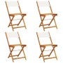 Faltbare Gartenstühle, 4 Stück, Massivholz und cremefarbener Stoff. von , Gartenstühle - Ref: Foro24-3214610, Preis: 147,64 €...
