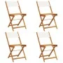 Folding garden chairs 4 units solid wood and cream fabric by , Garden chairs - Ref: Foro24-3214610, Price: 174,46 €, Discount: %