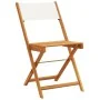 Folding garden chairs 4 units solid wood and cream fabric by , Garden chairs - Ref: Foro24-3214610, Price: 174,46 €, Discount: %